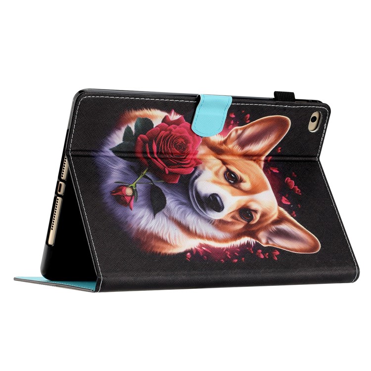 Para Ipad Mini / Mini 2 / 3 / 4 / 5 Padrão de Caixa à Prova de Choque Tampa de Couro PU PU Com Slots de Cartão, Porta -lápis - Cachorro-4