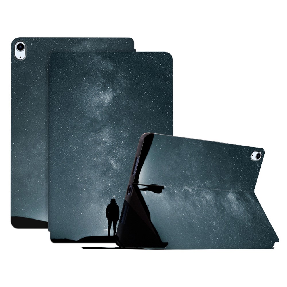 Shockproof Case for iPad (2025) / 10.9 (2022) Pattern Printed PU Leather Tablet Cover with Stand - Loneliness