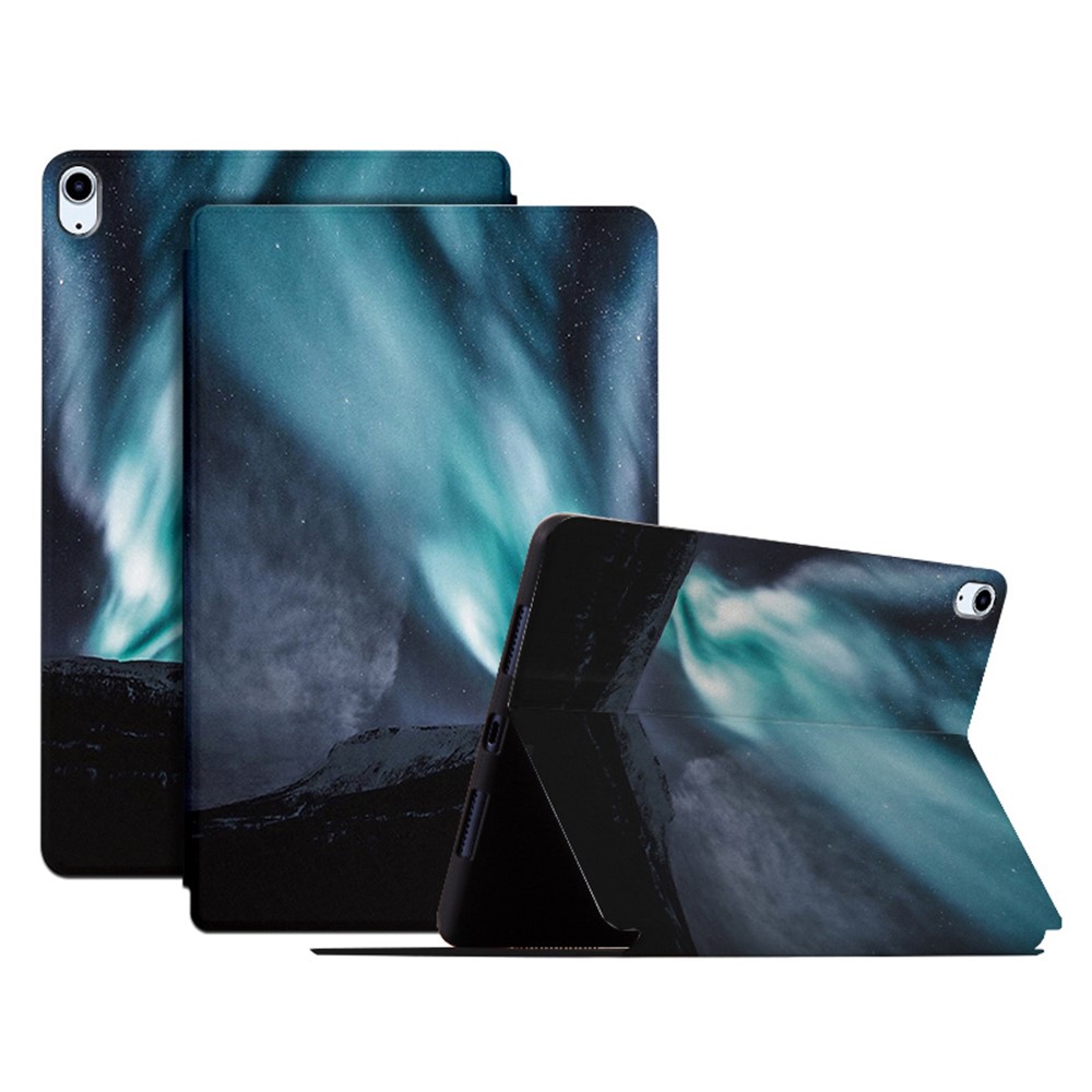 Shockproof Case for iPad (2025) / 10.9 (2022) Pattern Printed PU Leather Tablet Cover with Stand - Galactic Aurora