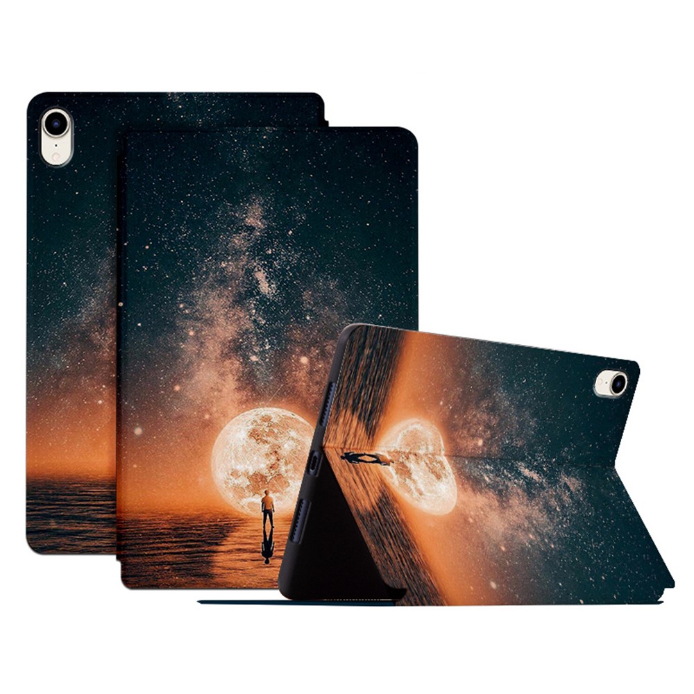 For iPad mini (2024) / mini (2021) Protective Tablet Case with Stand Pattern Printing PU Leather Flip Cover - Dreaming Sky