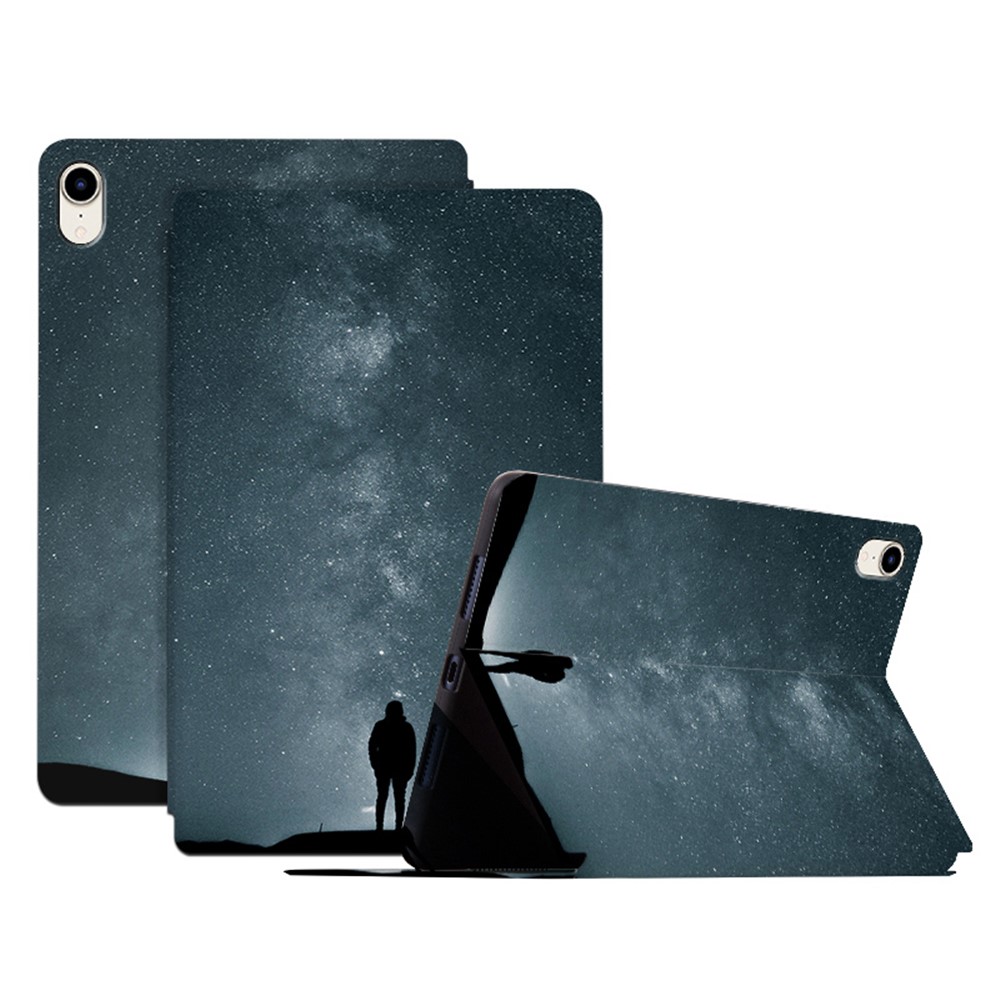 For iPad mini (2024) / mini (2021) Protective Tablet Case with Stand Pattern Printing PU Leather Flip Cover - Loneliness