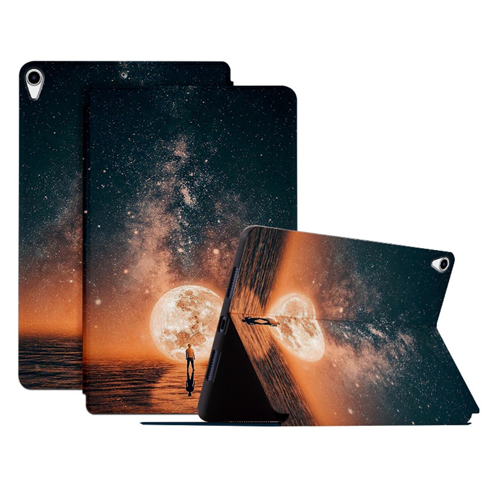 For iPad Pro 10.5-inch (2017) / Air 10.5 inch (2019) PU Leather Case with Stand Pattern Printed Shockproof Tablet Cover - Dreaming Sky