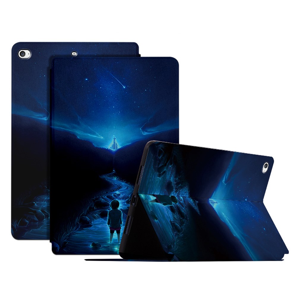 For iPad mini 4 / mini (2019) 7.9 inch Shockproof Case Pattern Printing PU Leather Cover with Stand - River