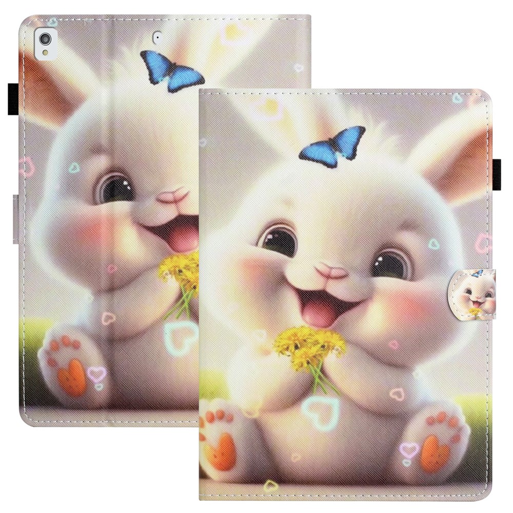 For iPad 10.2 (2019) / (2020) / iPad Air 10.5 inch (2019) / iPad Pro 10.5-inch (2017) Case Pattern Printing PU Leather Flip Cover - Rabbit