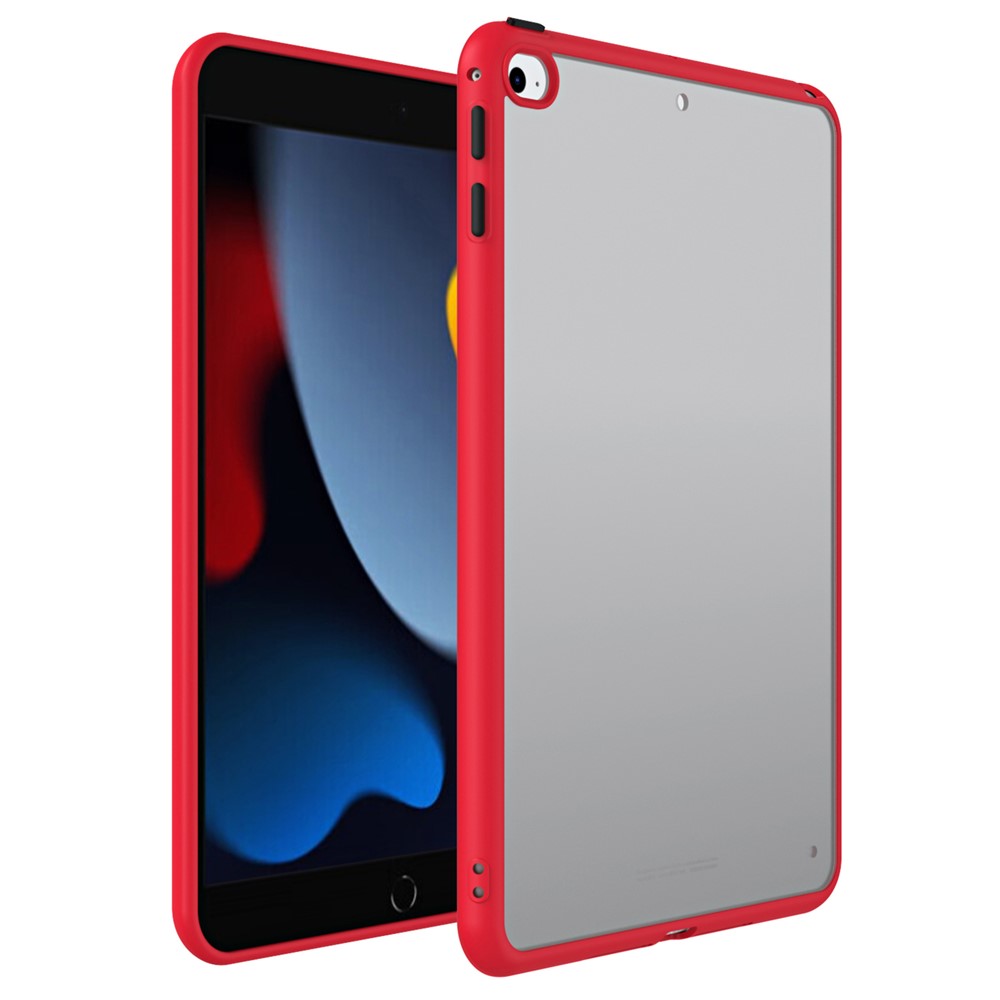 For iPad mini 4 / mini (2019) 7.9 inch PC+TPU Tablet Case Matte Translucent Contrast Color Tablet Cover - Red