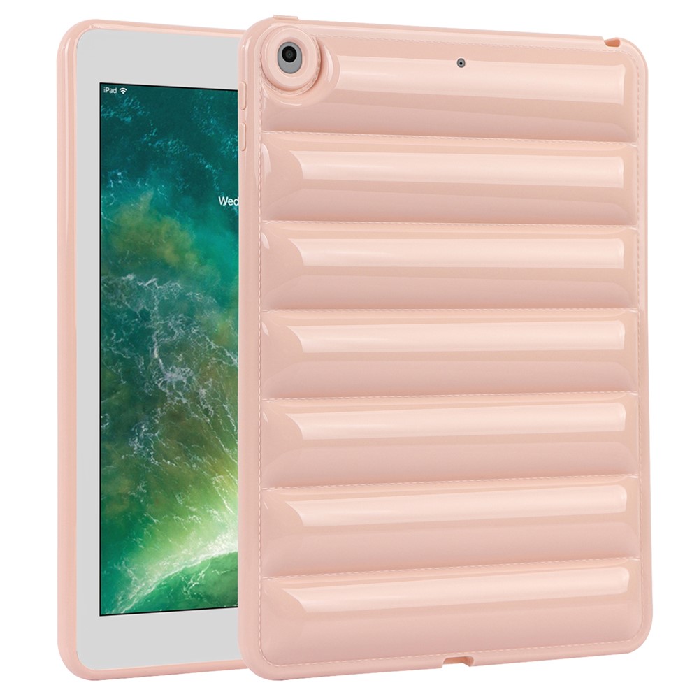 For iPad 9.7-inch (2017) / (2018) / iPad 5 / 6 Tablet Case Candy Color Down Jacket Texture TPU Cover - Pink