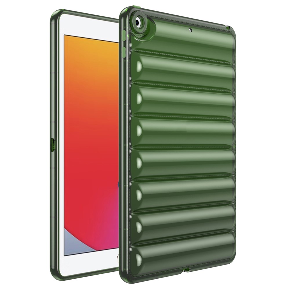 For iPad 10.2 (2021) / (2020) / (2019) TPU Tablet Case Down Jacket Design Air Cushion Shockproof Cover - Green