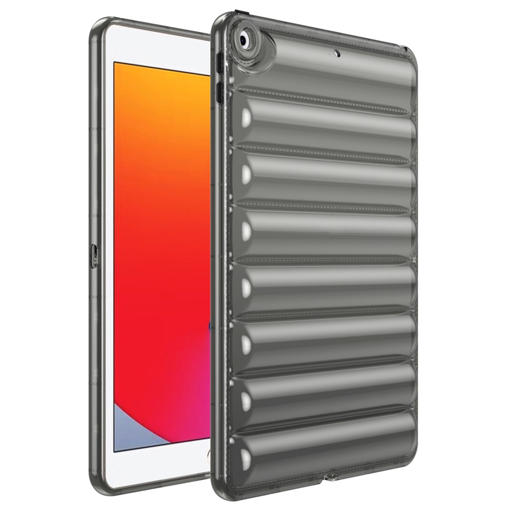 For iPad 10.2 (2021) / (2020) / (2019) TPU Tablet Case Down Jacket Design Air Cushion Shockproof Cover - Grey