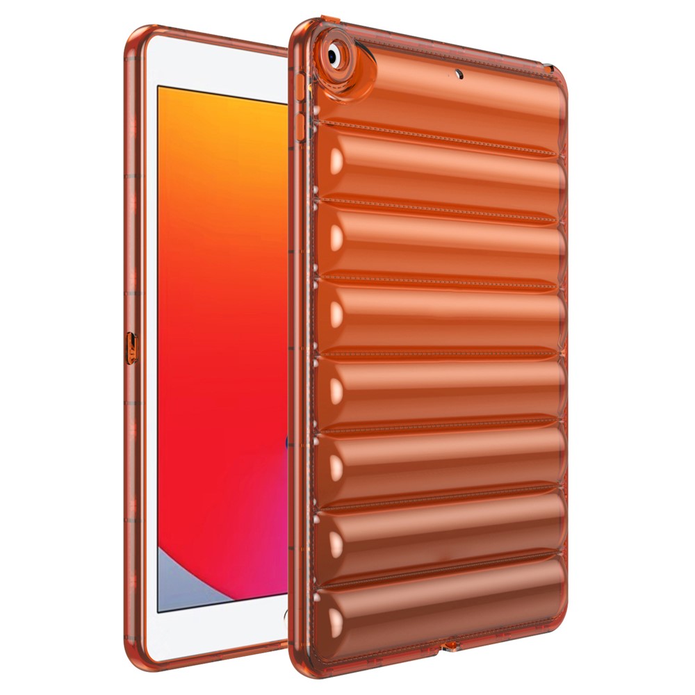 For iPad 10.2 (2021) / (2020) / (2019) TPU Tablet Case Down Jacket Design Air Cushion Shockproof Cover - Orange