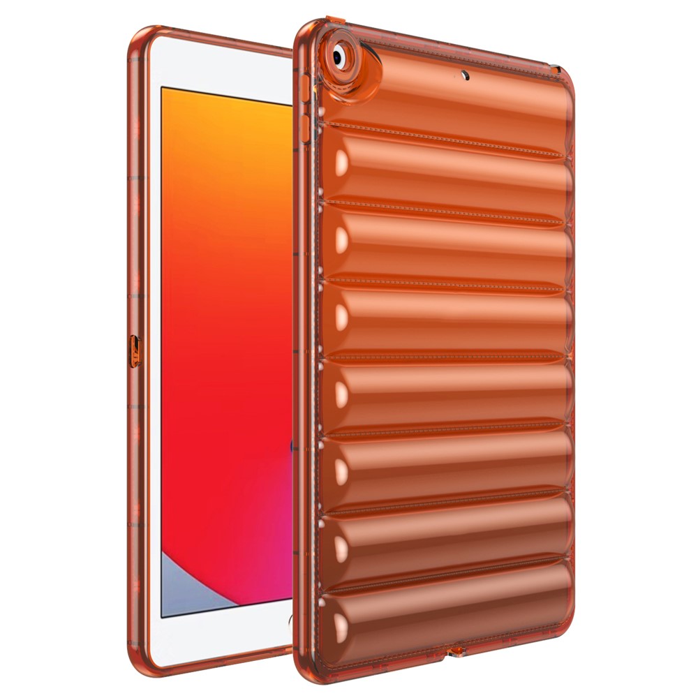 For iPad 9.7-inch (2017) / (2018) Dustproof Soft TPU Tablet Case 3D Puffer Down Jacket Design Cover - Orange