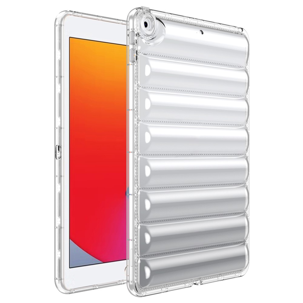 For iPad 9.7-inch (2017) / (2018) Dustproof Soft TPU Tablet Case 3D Puffer Down Jacket Design Cover - Transparent