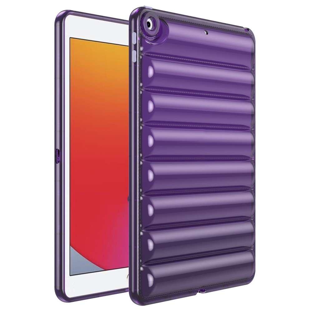 For iPad 9.7-inch (2017) / (2018) Dustproof Soft TPU Tablet Case 3D Puffer Down Jacket Design Cover - Purple