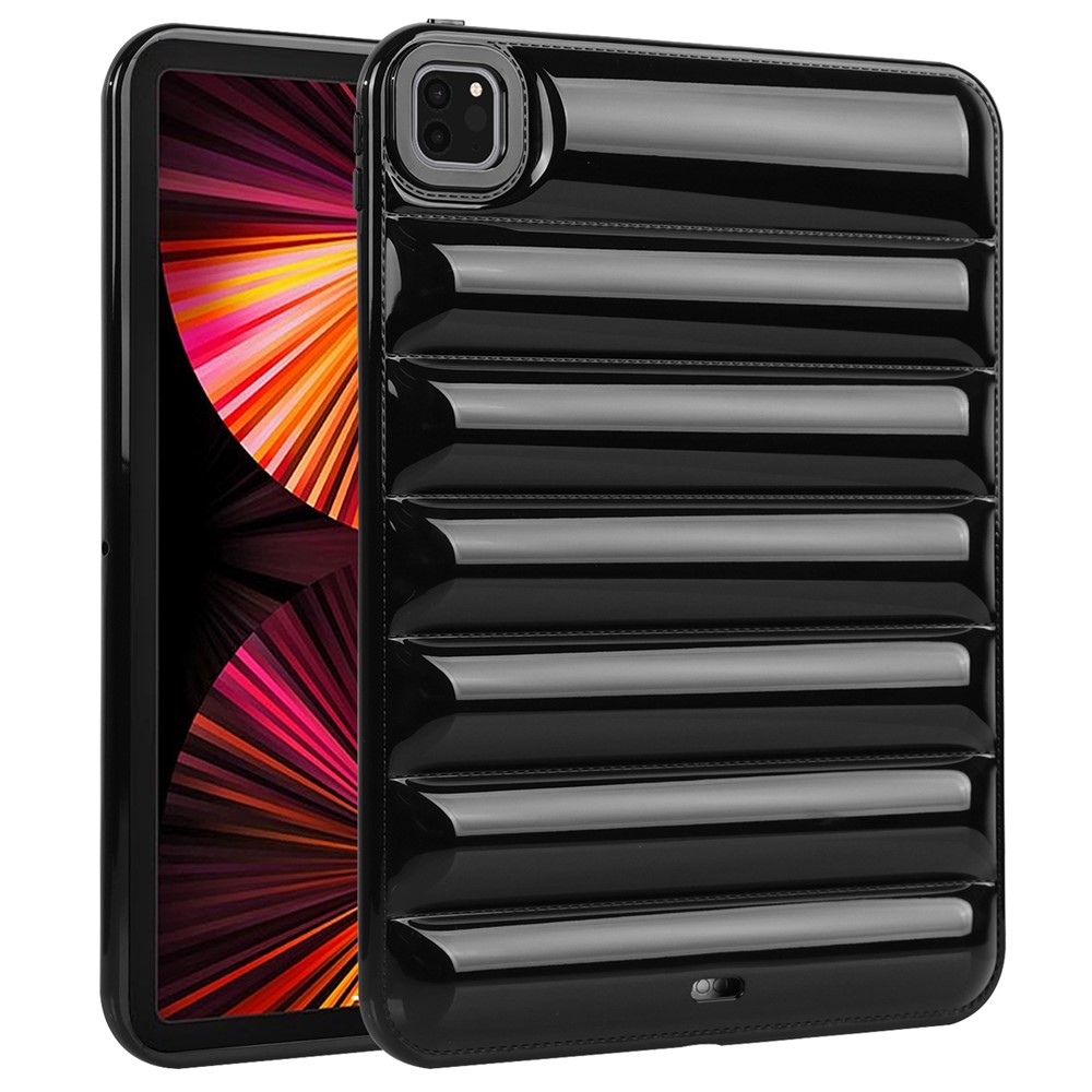 For iPad Pro 11 (2020) / (2021) / (2022) Anti-Dust Candy Color Tablet Shell Case Down Jacket TPU Cover - Black