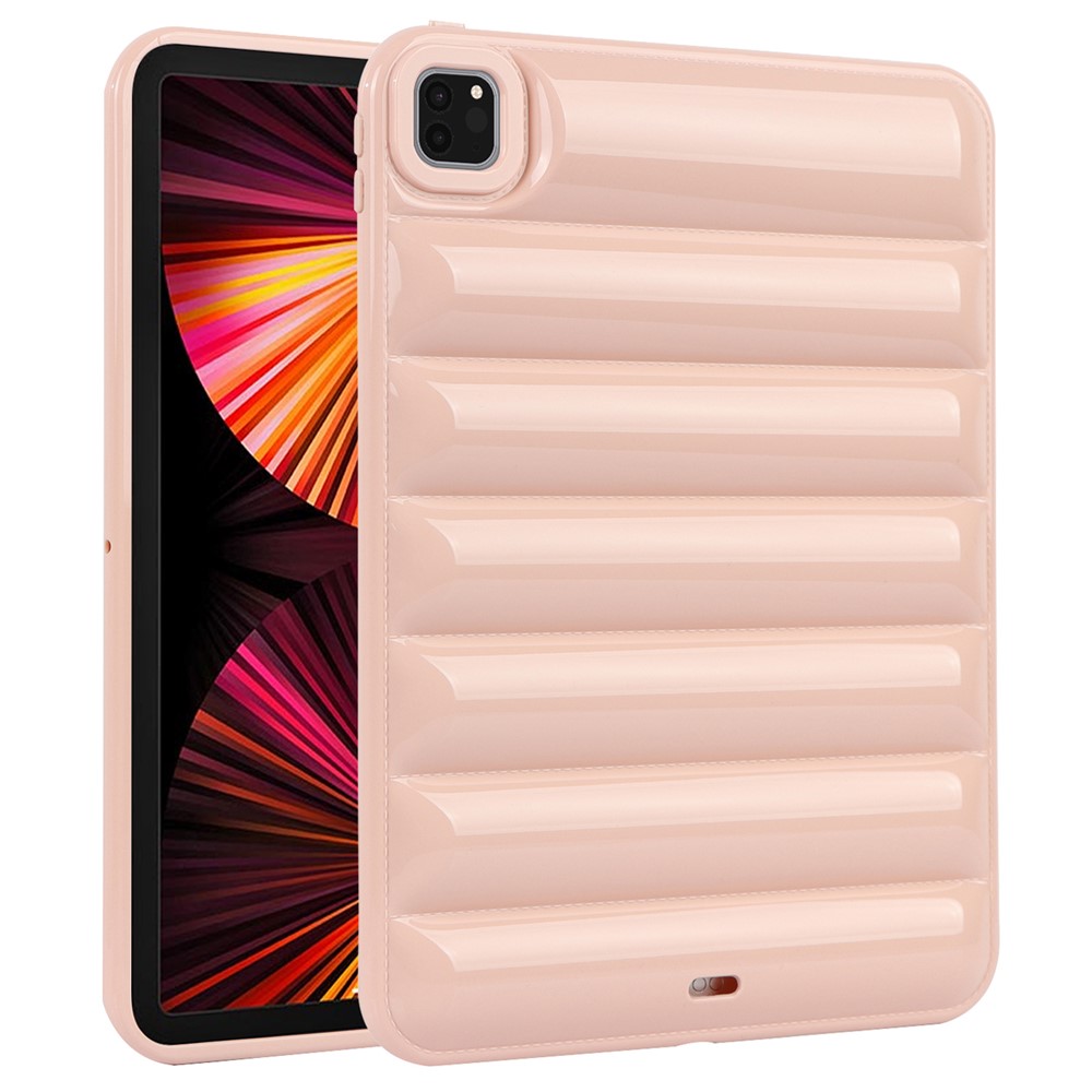 For iPad Pro 11 (2020) / (2021) / (2022) Anti-Dust Candy Color Tablet Shell Case Down Jacket TPU Cover - Pink