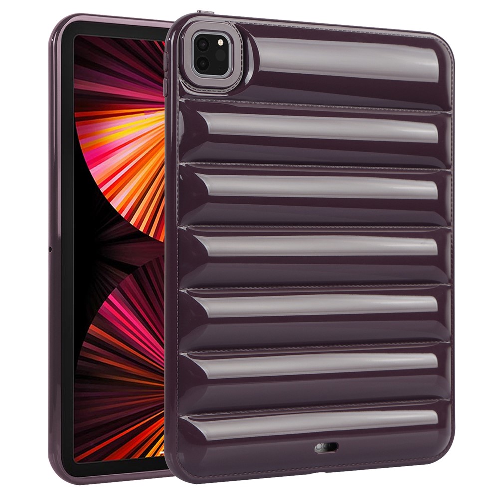 For iPad Pro 11 (2020) / (2021) / (2022) Anti-Dust Candy Color Tablet Shell Case Down Jacket TPU Cover - Wine Red