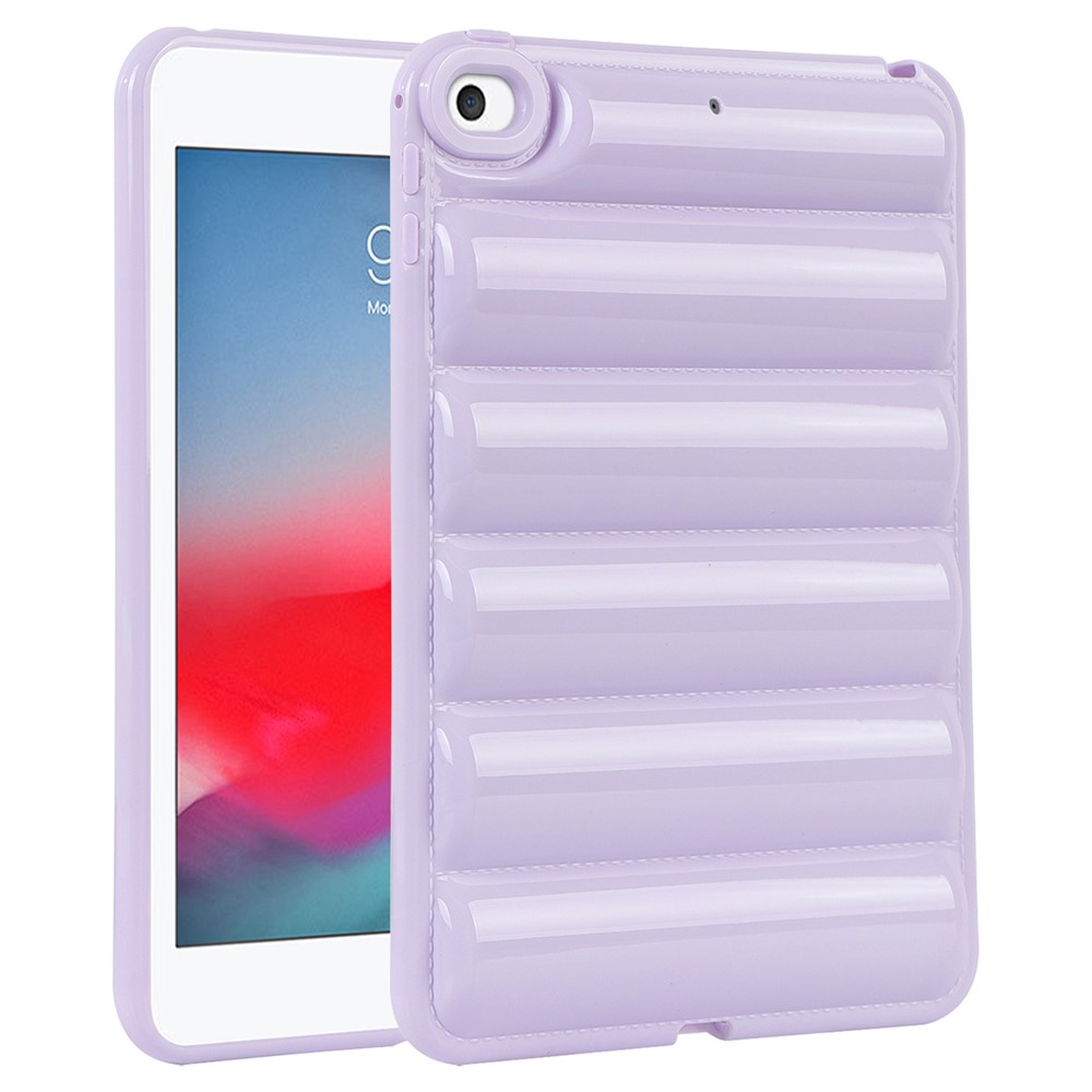 For iPad mini 4 / iPad mini (2019) 7.9 inch Anti-Scratch Tablet Case Down Jacket Texture Soft TPU Shell - Purple