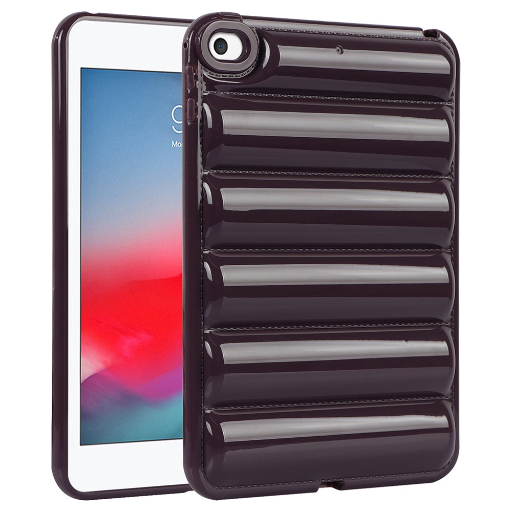 For iPad mini 4 / iPad mini (2019) 7.9 inch Anti-Scratch Tablet Case Down Jacket Texture Soft TPU Shell - Wine Red