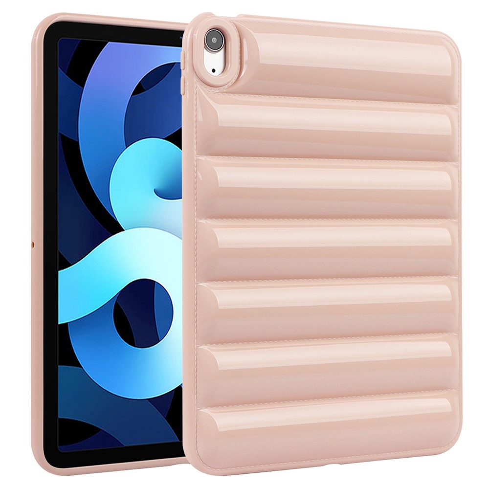 Down Jacket Texture Soft TPU Cover For iPad Air (2020) / (2022) Candy Color Tablet Case - Pink