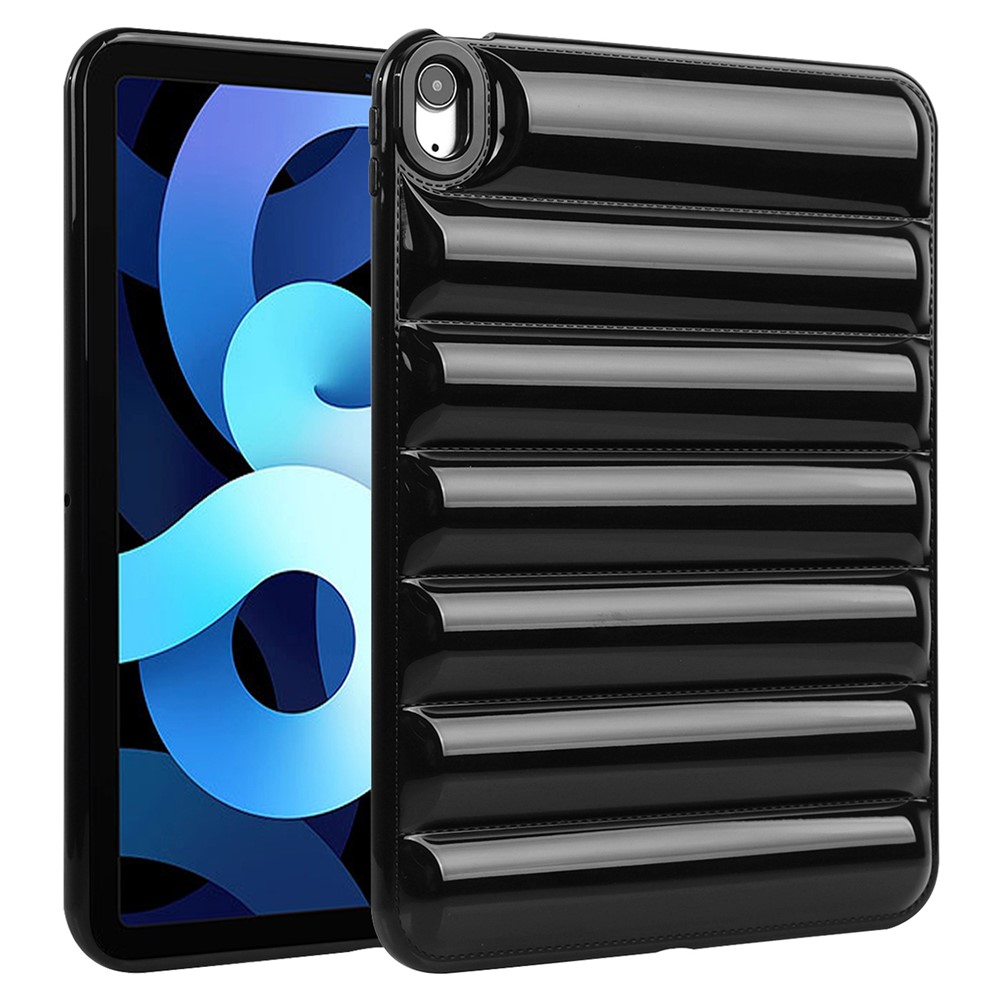 Down Jacket Texture Soft TPU Cover For iPad Air (2020) / (2022) Candy Color Tablet Case - Black