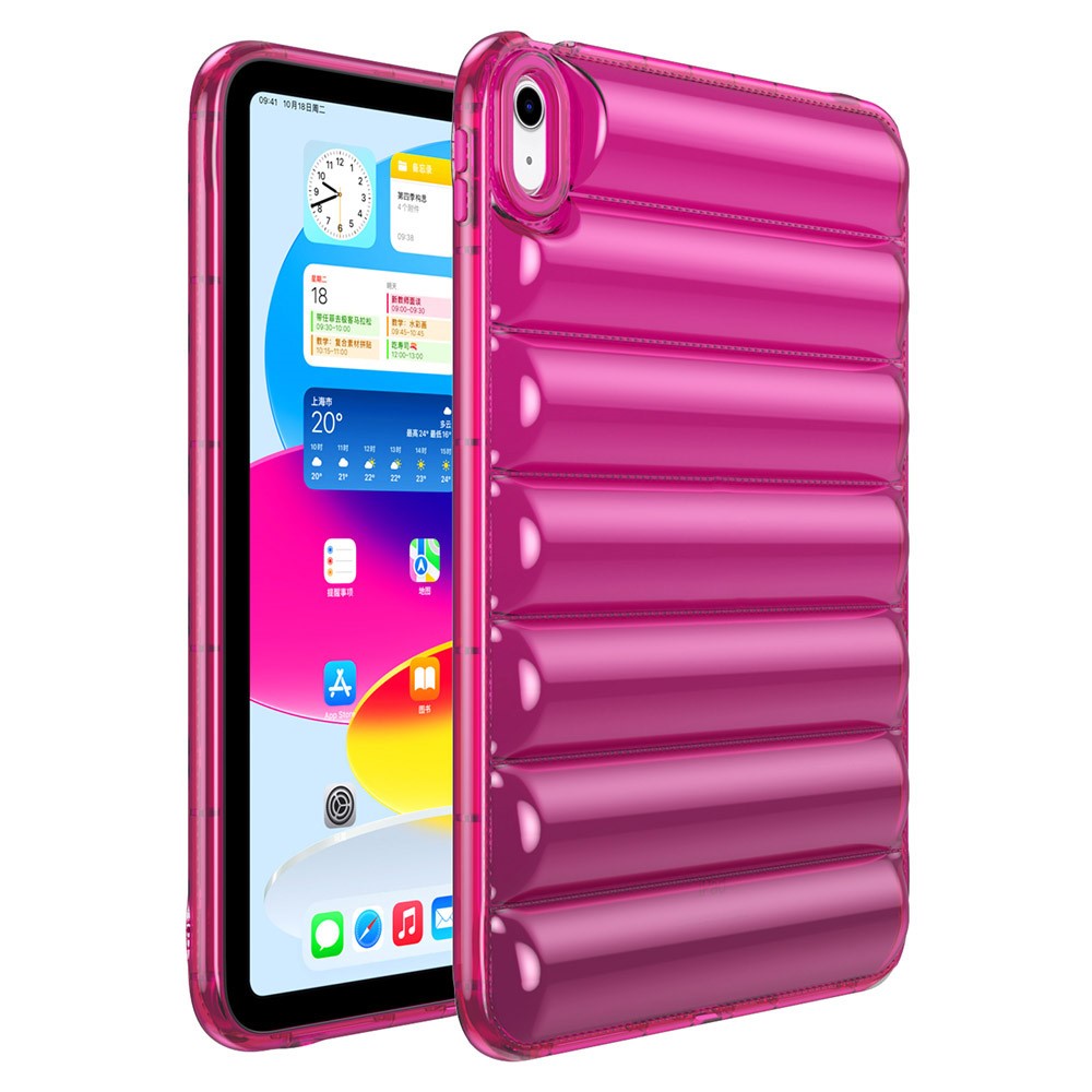 For iPad mini (2024) / mini (2021) 8.3 inch Soft TPU Tablet Case Anti-Drop Down Jacket Design Back Cover - Rose