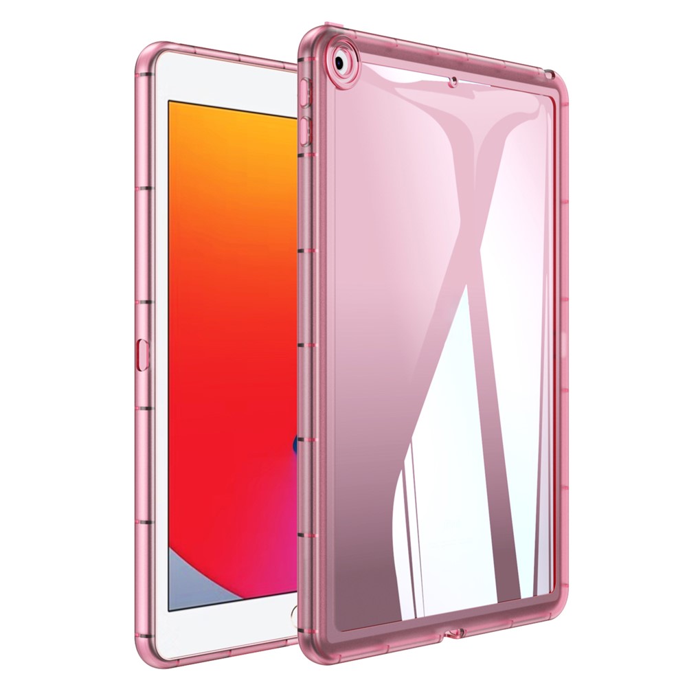 For iPad 9.7-inch (2017) / (2018) TPU Tablet Case Transparent Anti-Drop Tablet Cover - Pink