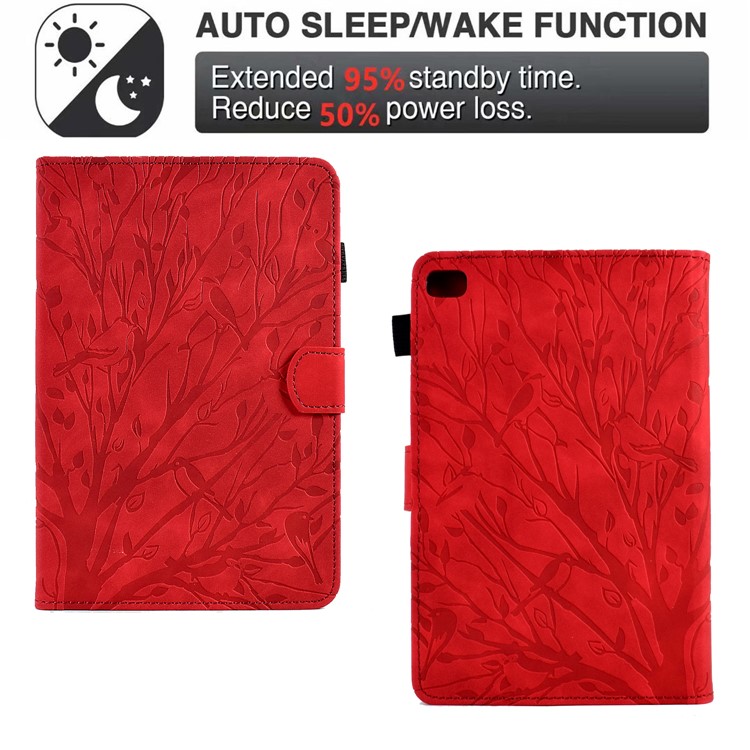 para ipad mini (2019) 7,9 polegadas / mini 4 / 3 / 2 / 1 tampa de comprimido pu couro de couro pu - vermelho-8