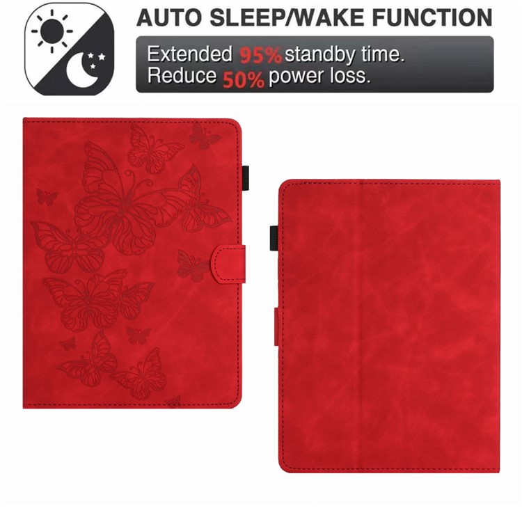 Caixa de Couro PU de 7 Polegadas PU Caixa Butterfly Princo de Cartão de Cartão - Vermelho-6