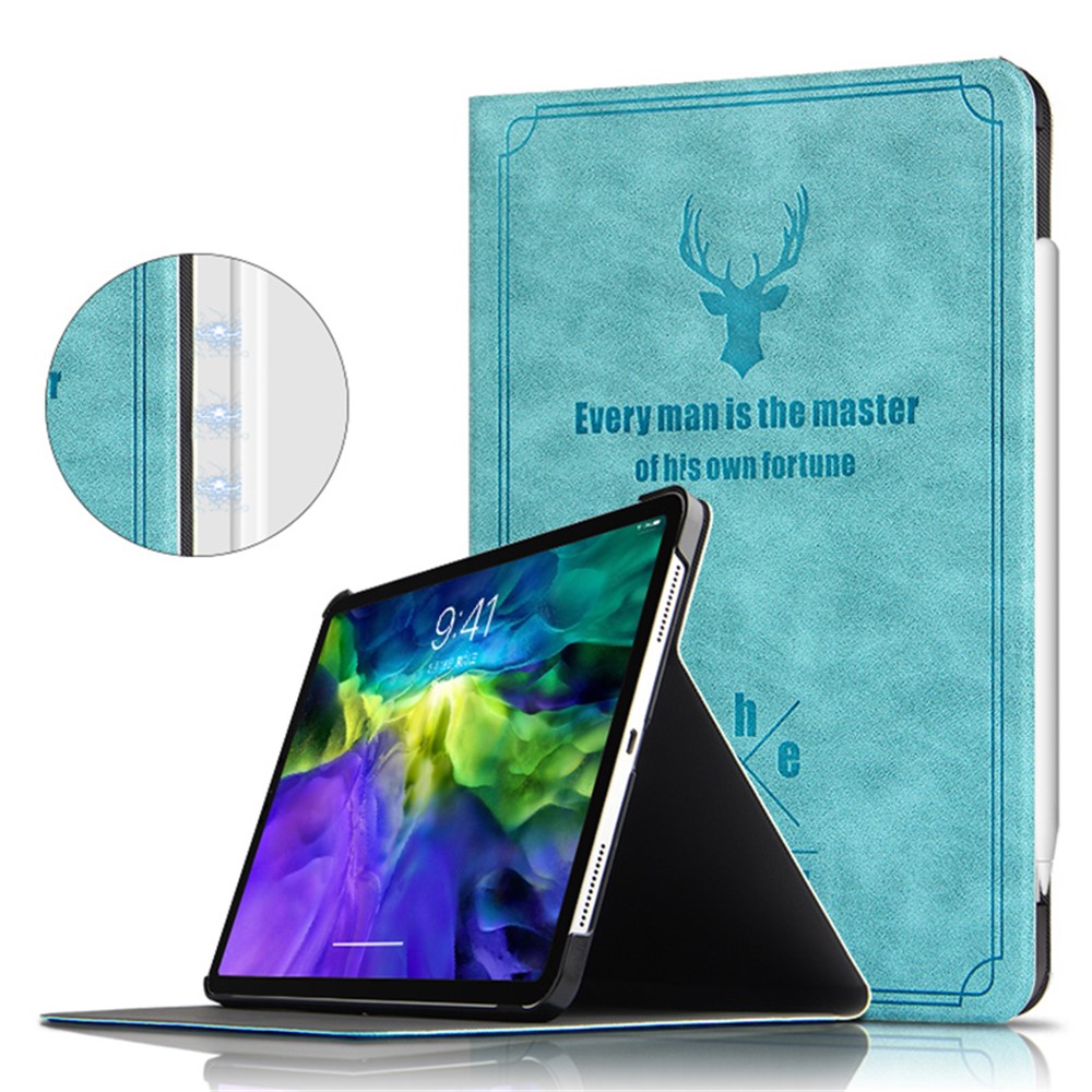 For iPad Pro 11 (2020) / (2021) / (2022) Stand Tablet Case PU Leather Anti-drop Tablet Cover - Green