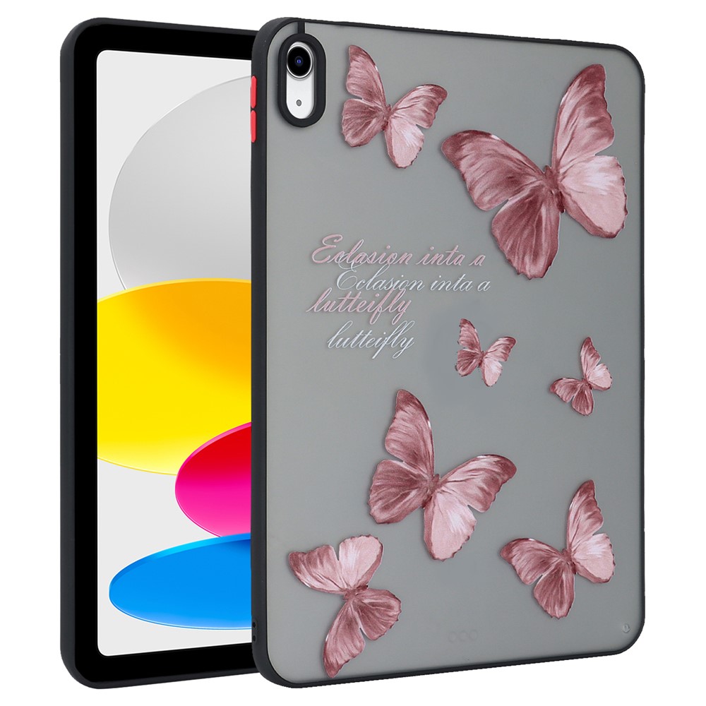 For iPad (2025) / 10.9 (2022) Soft TPU Tablet Case Pattern Printing Skin-Touch Back Cover - Butterfly