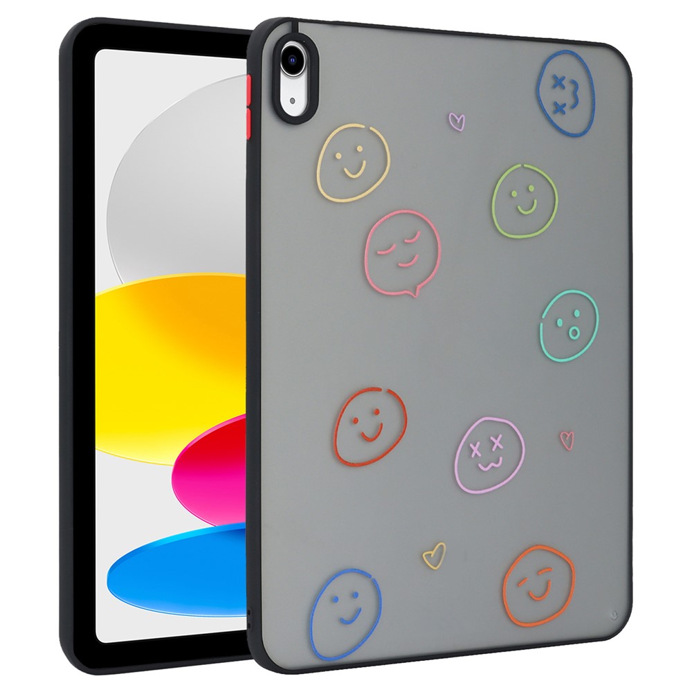 For iPad (2025) / 10.9 (2022) Soft TPU Tablet Case Pattern Printing Skin-Touch Back Cover - Smiling Faces