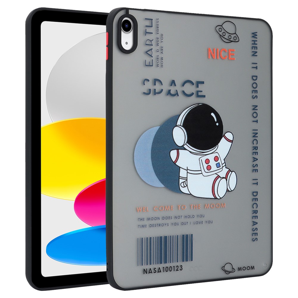 For iPad (2025) / 10.9 (2022) Soft TPU Tablet Case Pattern Printing Skin-Touch Back Cover - Astronaut