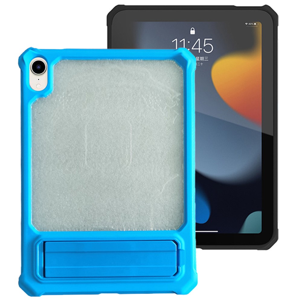 For iPad mini (2024) / mini (2021) TPU+PC Tablet Case Air Cushion Protective Kickstand Cover with Pencil Holder - Sky Blue