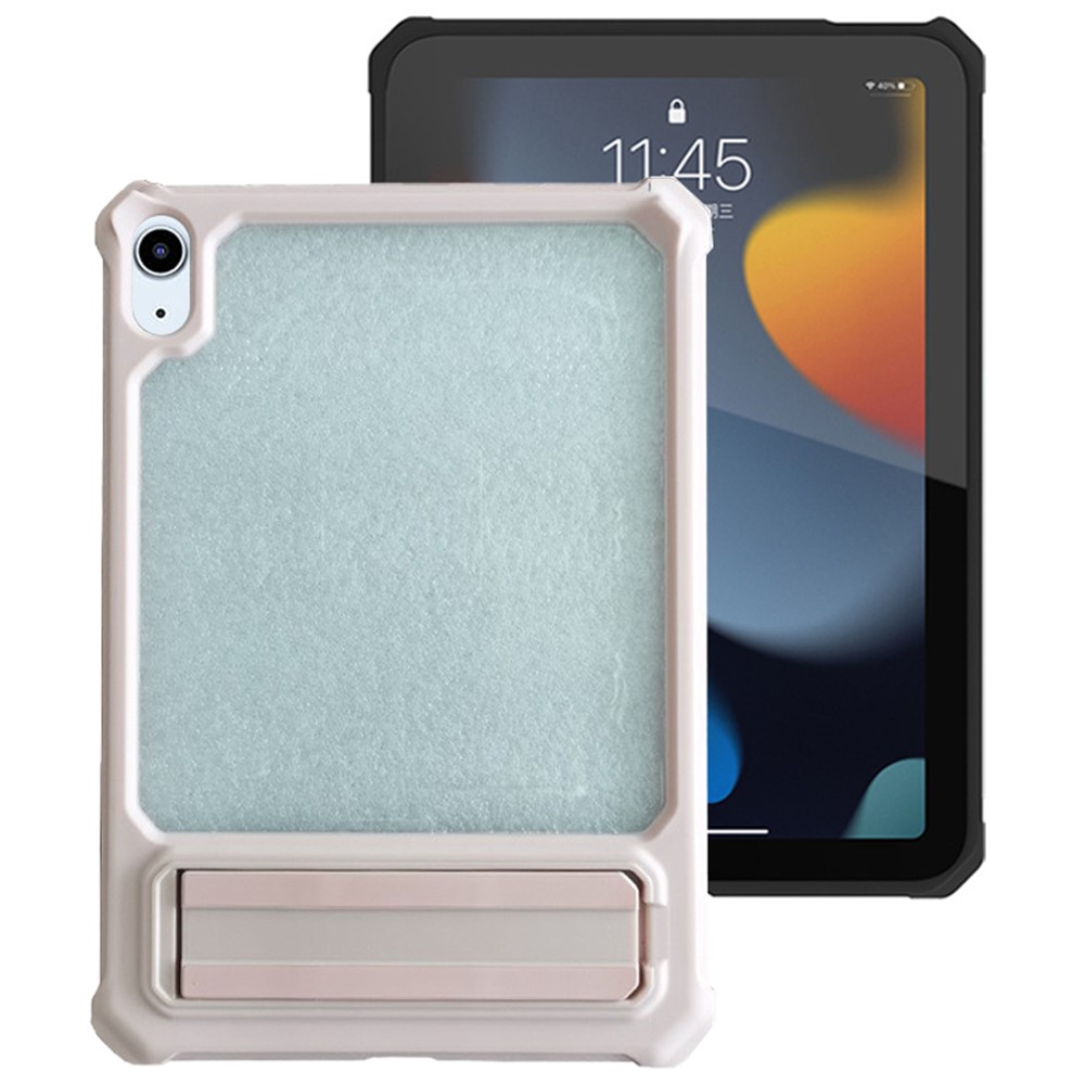 For iPad Air (2020) / (2022) Kickstand Tablet Case Air Cushion Shockproof TPU+PC Cover with Pencil Holder - Light Pink