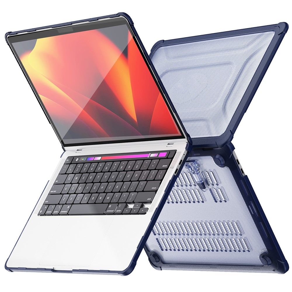 For MacBook Pro 13 inch (2018) / (2020) / (2022) (A2338 M1 / M2 A2289 A2251 A2159 A1989 A1706 A1708) PC+TPU Laptop Case - Navy Blue