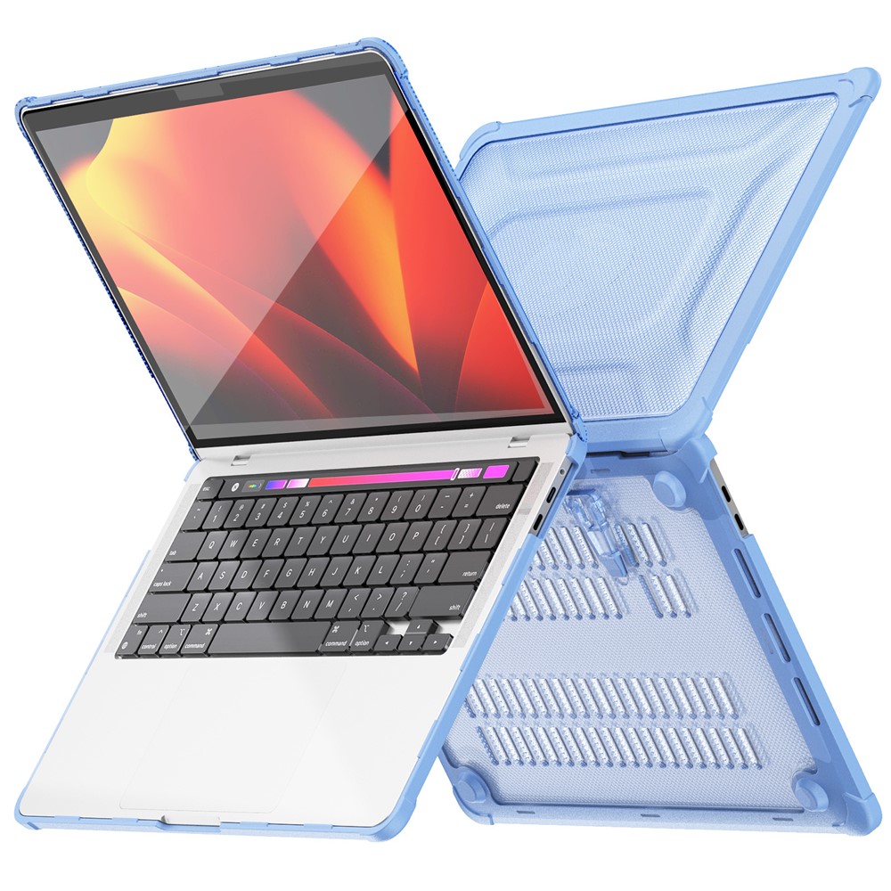 For MacBook Pro 13 inch (2018) / (2020) / (2022) (A2338 M1 / M2 A2289 A2251 A2159 A1989 A1706 A1708) PC+TPU Laptop Case - Baby Blue