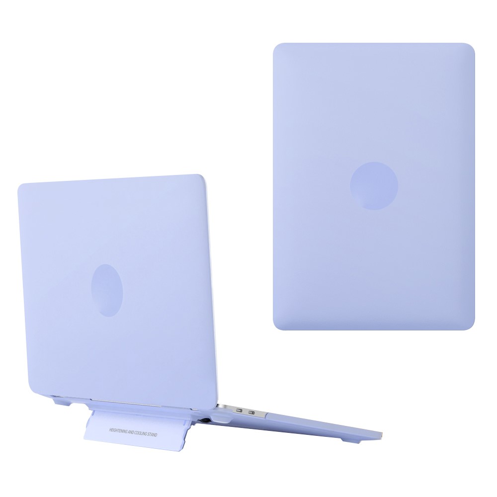 For MacBook Air 13 inch (2018) A1932 / (2020) / (2021) A2179 A2337 Laptop PC Protective Case Heat Dissipation Kickstand Cover - Purple