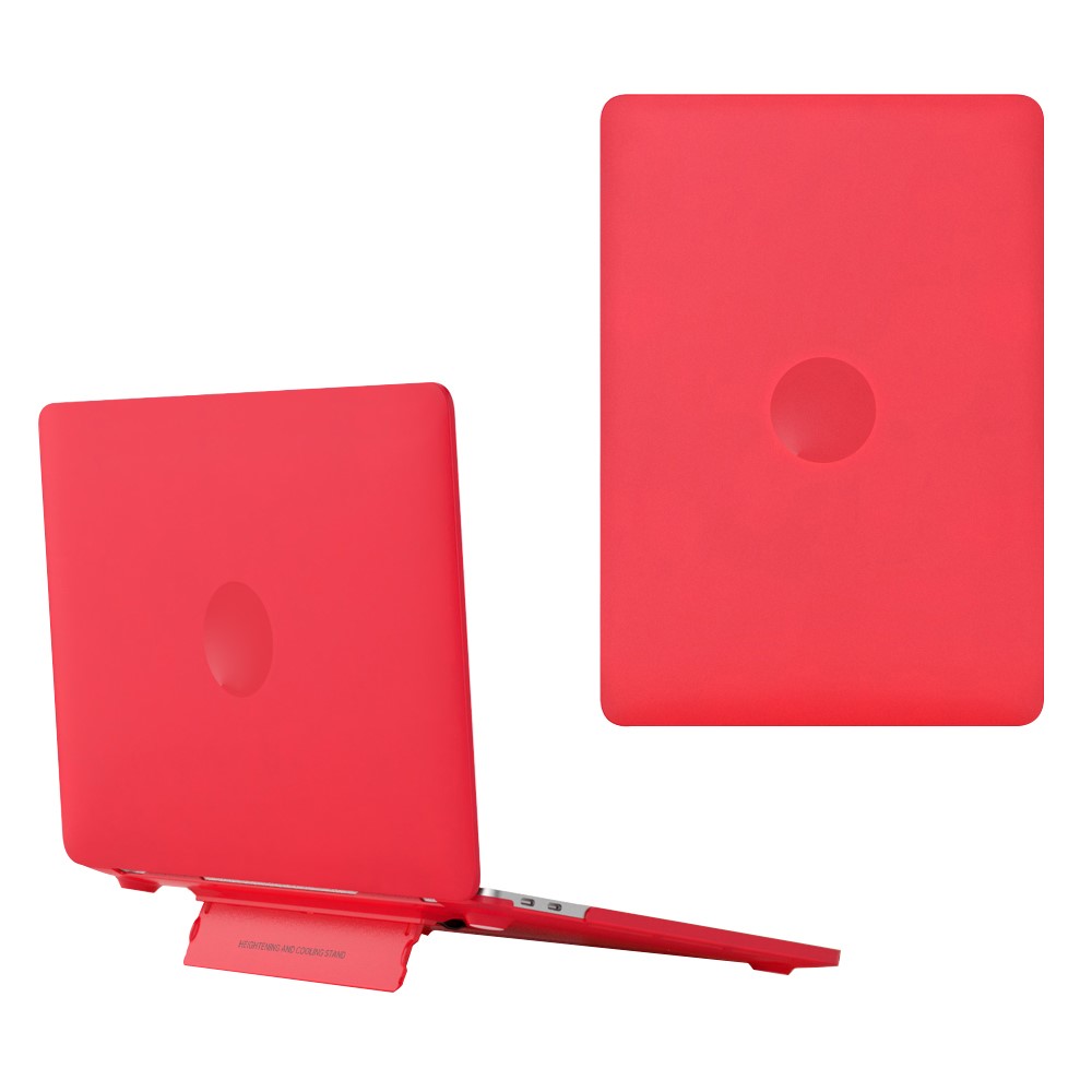 For MacBook Air 13 inch (2018) A1932 / (2020) / (2021) A2179 A2337 Laptop PC Protective Case Heat Dissipation Kickstand Cover - Red