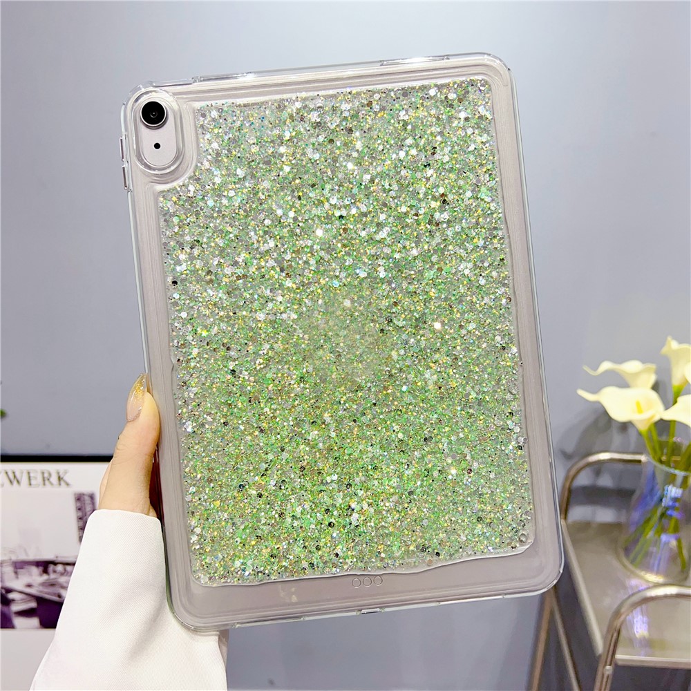 Anti-Drop Protective Tablet Case for iPad (2025) / 10.9 (2022) Glitter Shockproof TPU + PC Slim Cover - Green