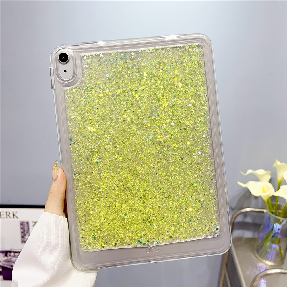 Anti-Drop Protective Tablet Case for iPad (2025) / 10.9 (2022) Glitter Shockproof TPU + PC Slim Cover - Yellow