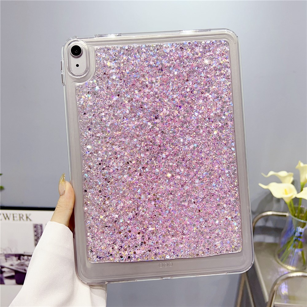 Anti-Drop Protective Tablet Case for iPad (2025) / 10.9 (2022) Glitter Shockproof TPU + PC Slim Cover - Pink