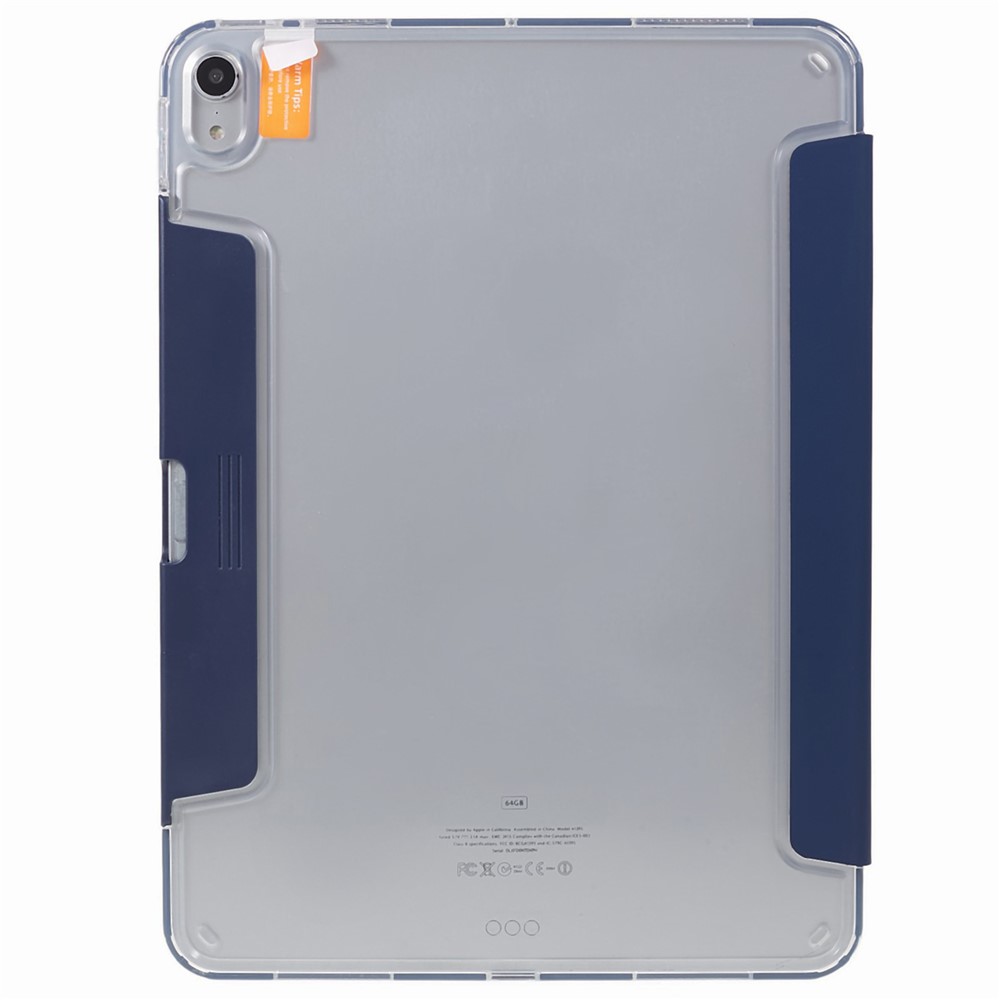 MUTURAL Origami Stand Case for iPad Air (2020) / (2022) , PU Leather Protective Tablet Cover with Detachable Pencil Holder - Dark Blue