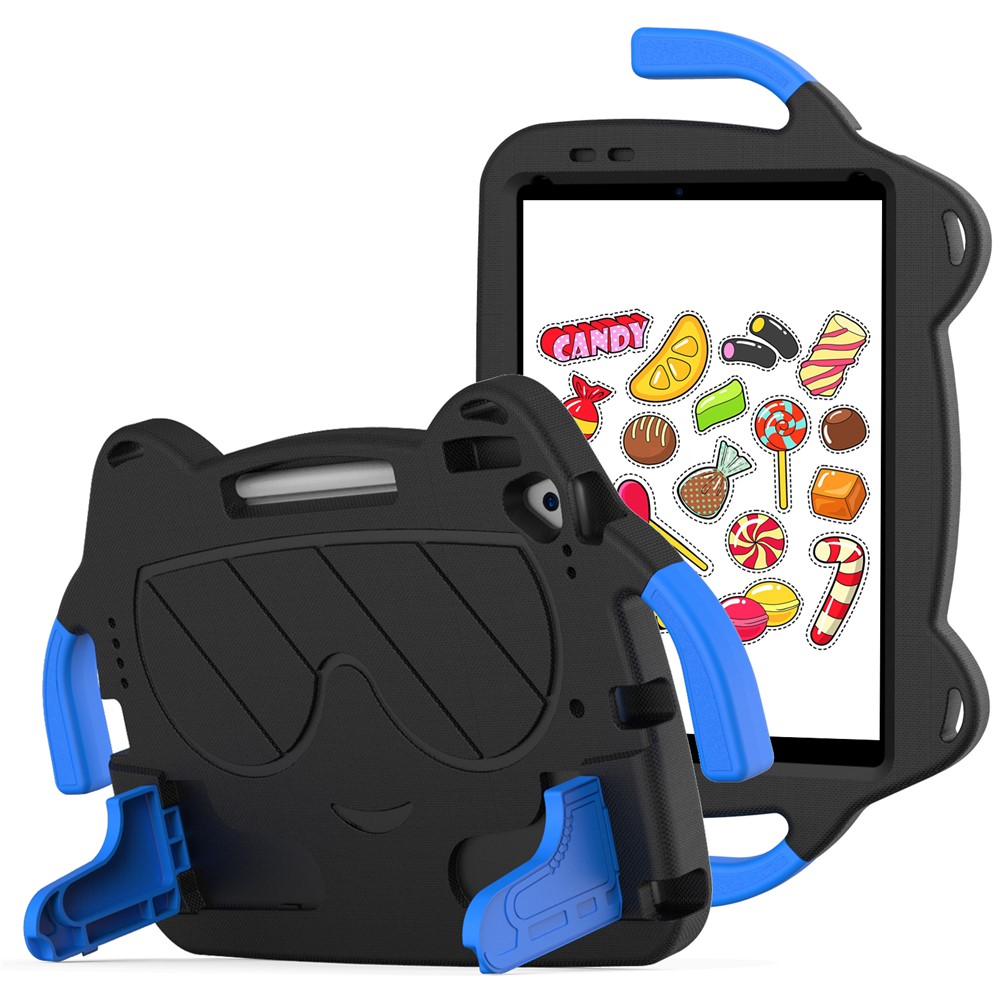 Tablet Case for iPad 10.2 (2021) / (2020) / (2019) / iPad Air 10.5 inch (2019) / Pro 10.5-inch (2017) EVA+PC Kickstand Cover - Black+Blue