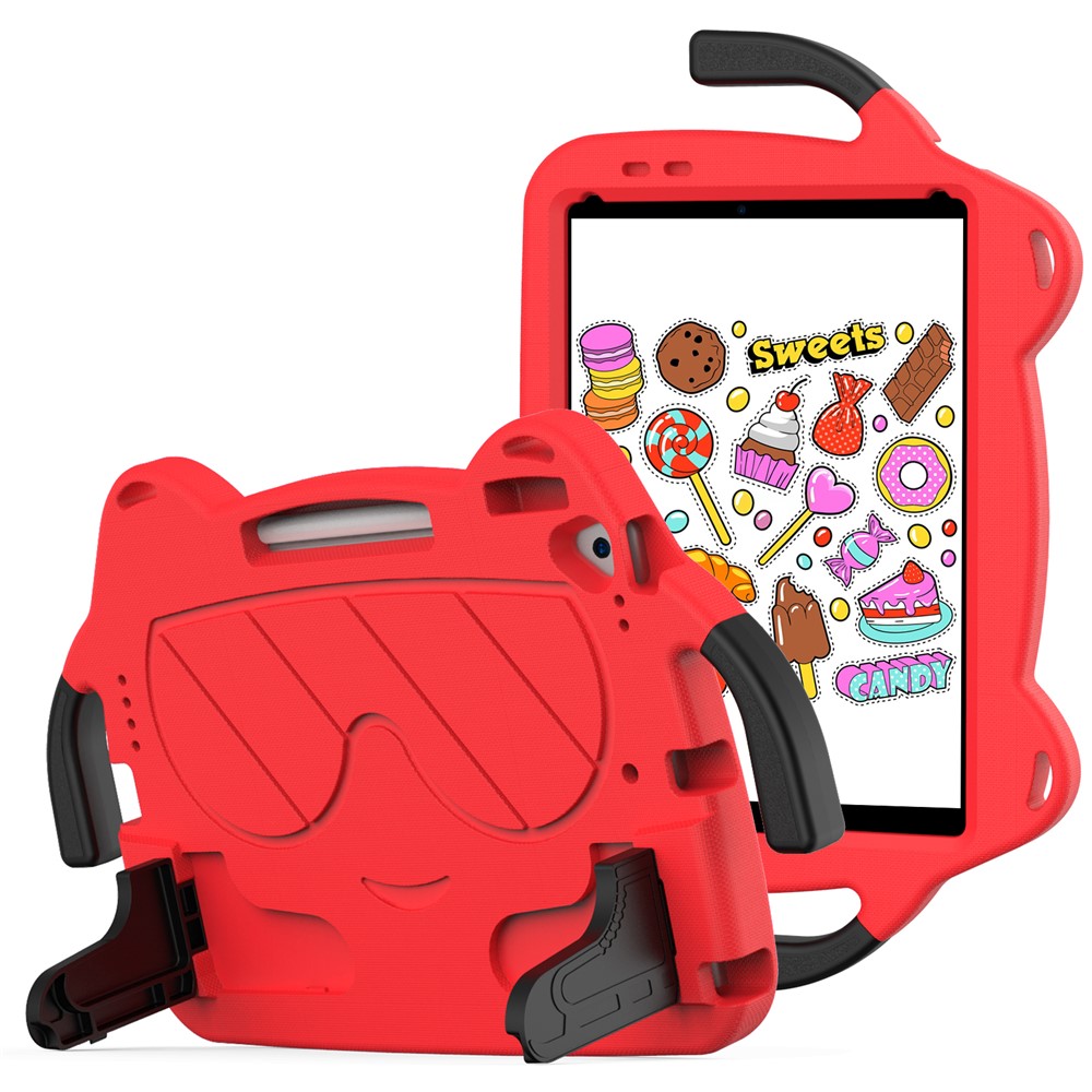 Tablet Case for iPad 10.2 (2021) / (2020) / (2019) / iPad Air 10.5 inch (2019) / Pro 10.5-inch (2017) EVA+PC Kickstand Cover - Red+Black