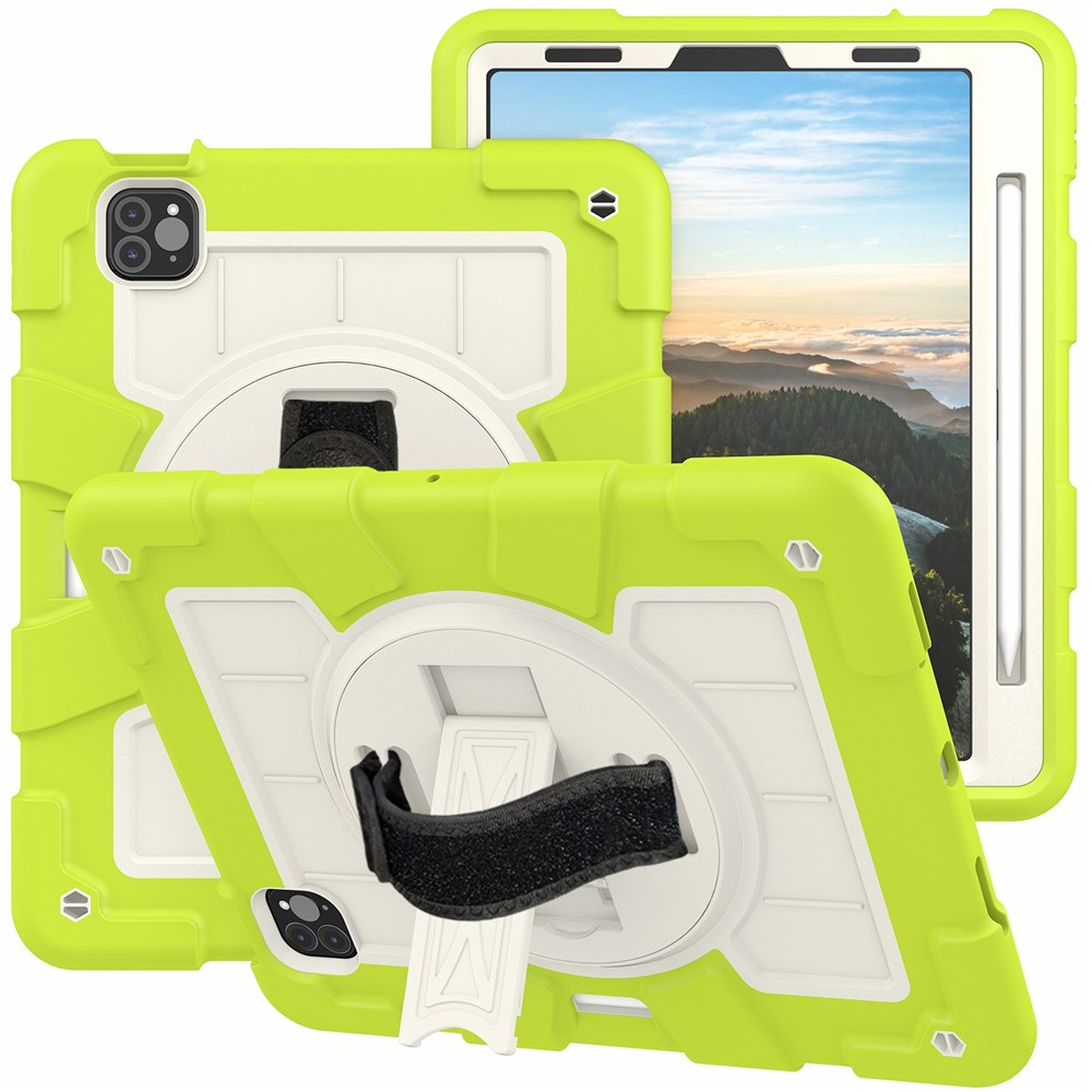 For iPad Pro 11-inch (2018) / (2020) / (2021) / (2022) / Air (2020) / (2022) Tablet Case Anti-Drop Kickstand TPU+PC Cover - Light Green