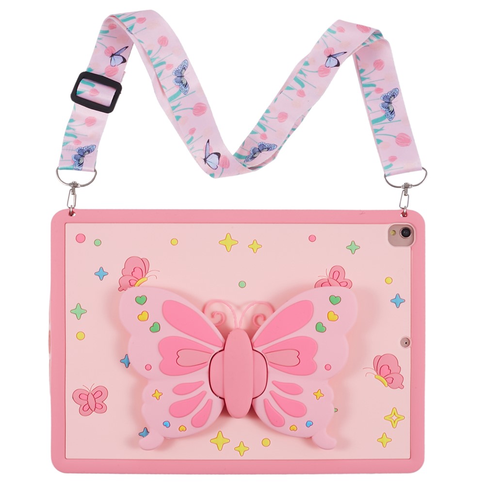 Silicone Cover for iPad 10.2 (2021) / (2019) / (2020) / iPad Air 10.5 inch (2019) / Pro 10.5-inch (2017) Case with Butterfly Kickstand