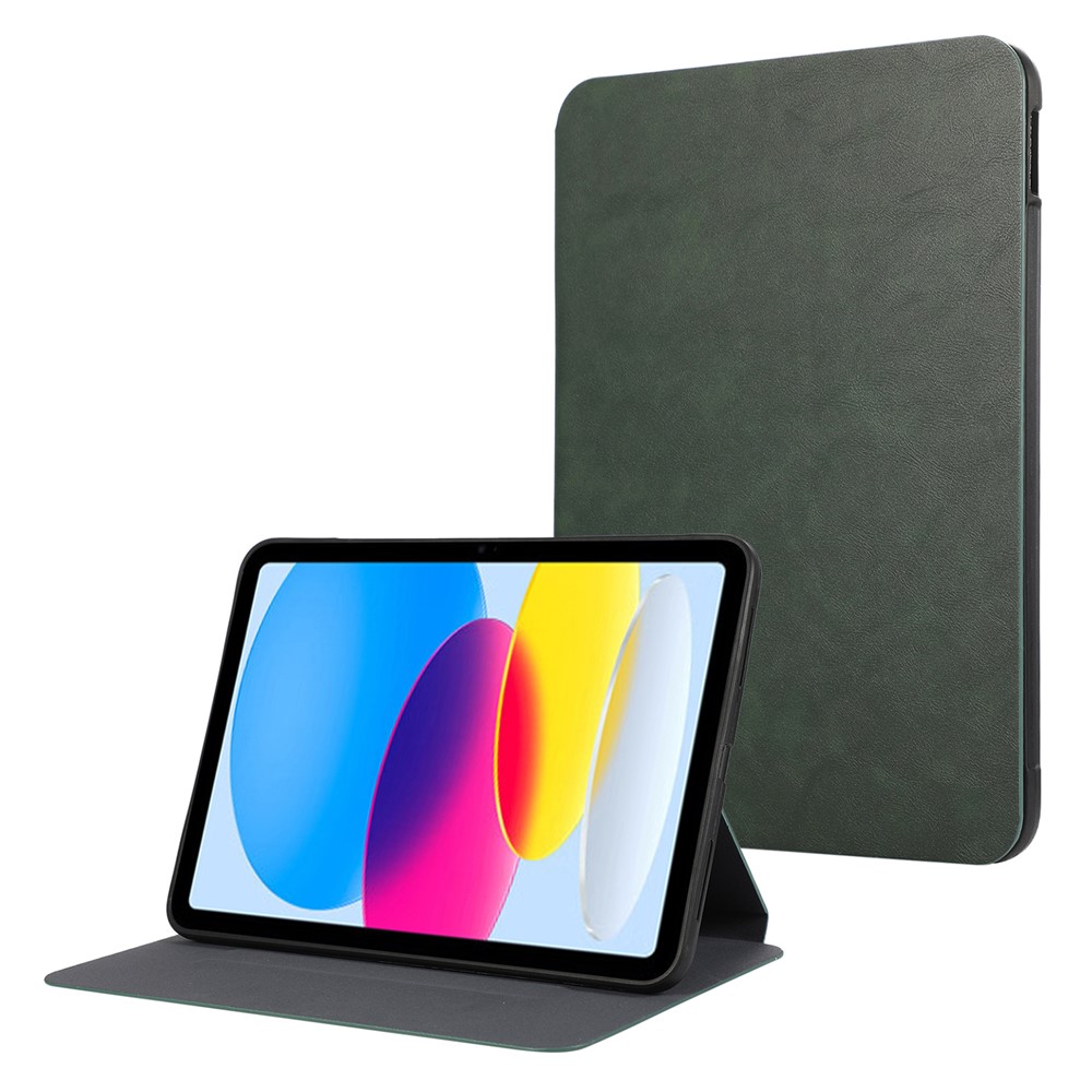 For iPad (2025) / 10.9 (2022) Case Stand Folio PU Leather Tablet Cover with Auto Sleep / Wake - Green
