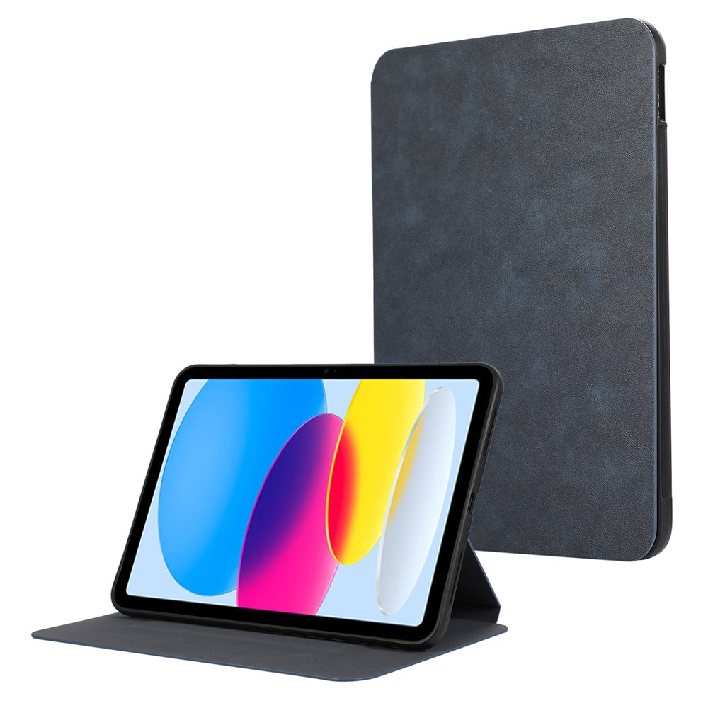 For iPad (2025) / 10.9 (2022) Case Stand Folio PU Leather Tablet Cover with Auto Sleep / Wake - Blue