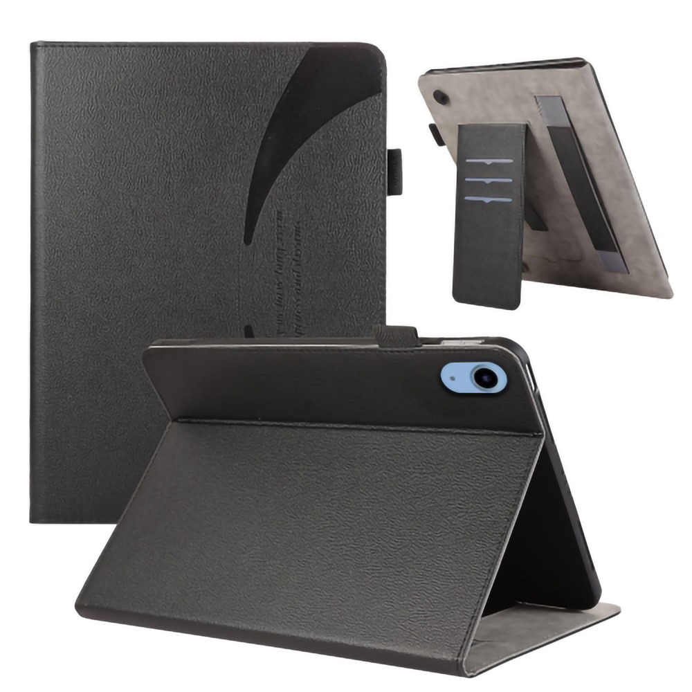 PU Leather Flip Cover for iPad (2025) / 10.9 (2022) Case Card Slot Shockproof Tablet Case - Black