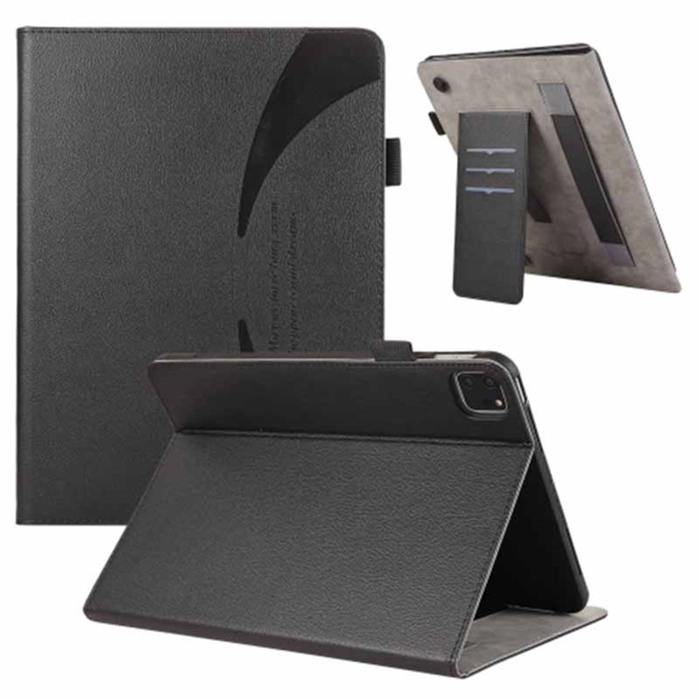 For iPad Pro 12.9 (2018) / (2020) / (2021) / (2022) Case PU Leather Card Holder Tablet Cover - Black