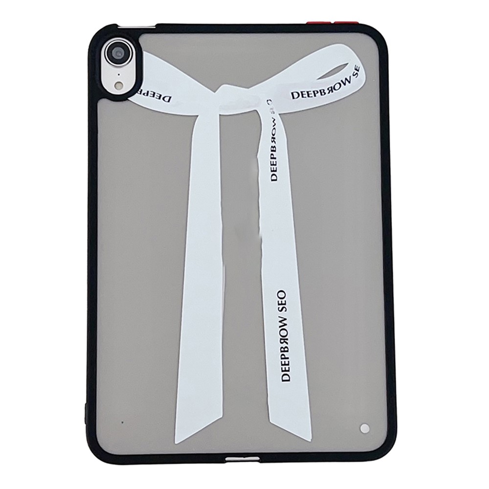 For iPad mini (2024) / mini (2021) Case Skin-Touch Pattern Printing Tablet Cover - White Bow